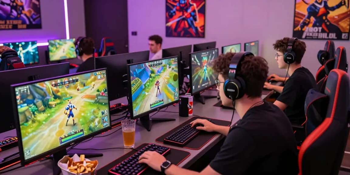 Players engaged in exciting multiplayer games on their computers, exploring rikvip's vibrant gaming world.