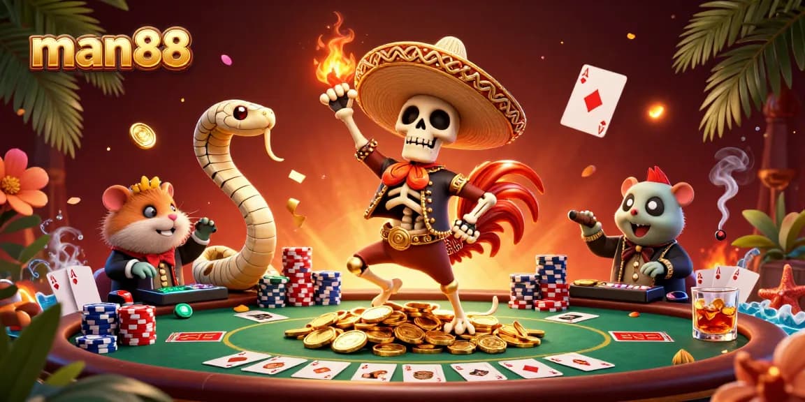 Experience thrilling man88 gaming moments with vibrant characters and dazzling casino elements.