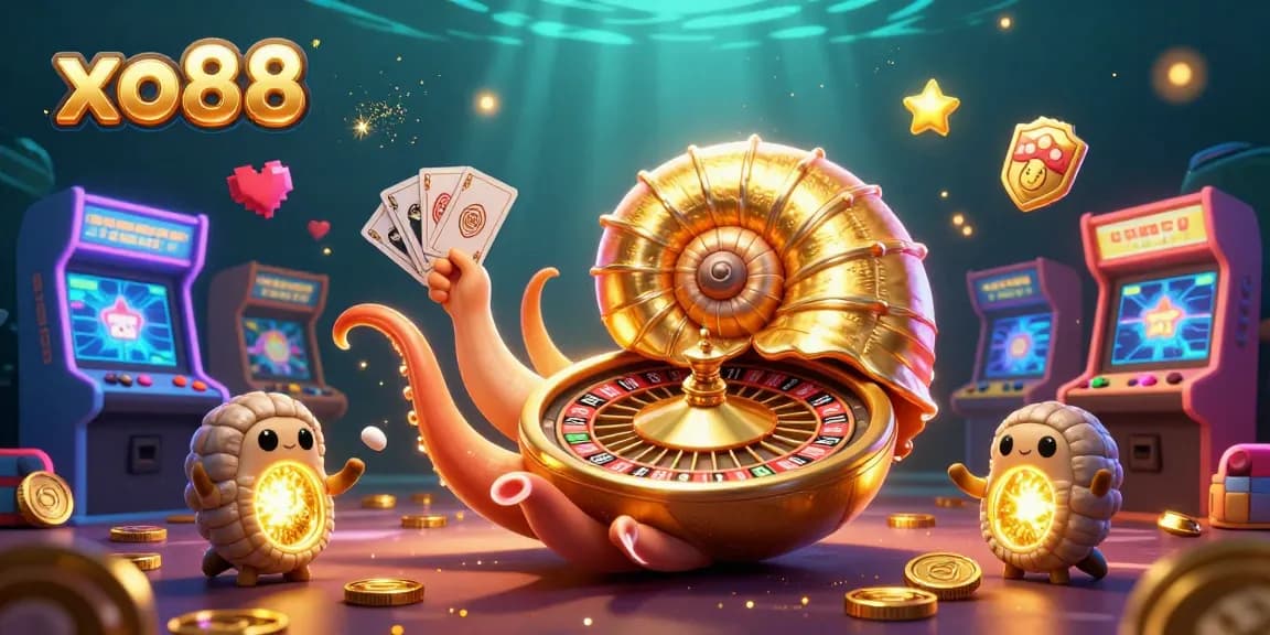 Experience the excitement of xo88 with a vibrant 3D casino scene featuring ancient characters and gaming elements.