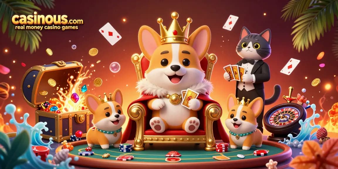 Experience the excitement of casinous.com real money casino games with vibrant characters in action.