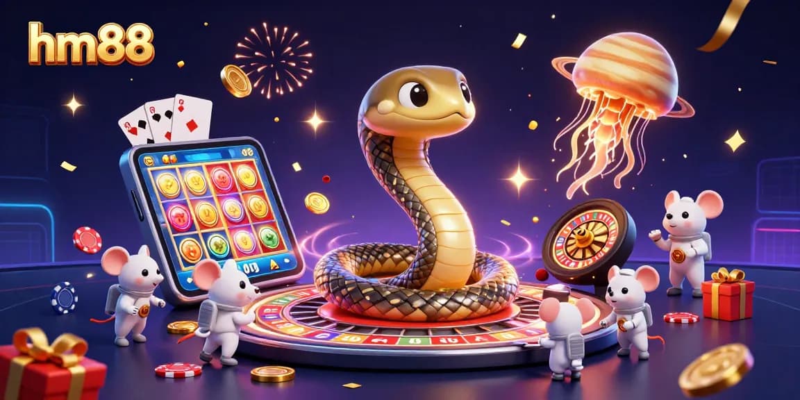 Experience thrilling gameplay with hm88 in a vibrant cosmic casino scene