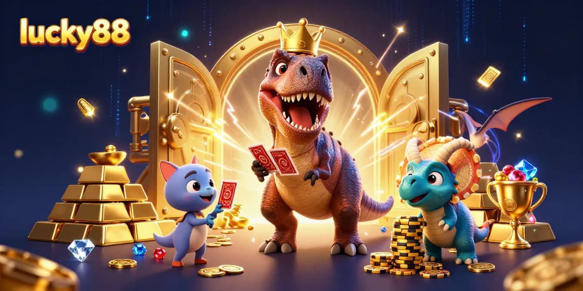 Engage in the exciting world of lucky88 with whimsical characters and vibrant casino elements.
