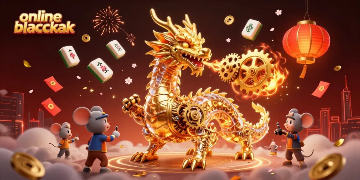 Bet on online blackjack with a vivid 3D representation of an enchanting dragon and lush casino elements.