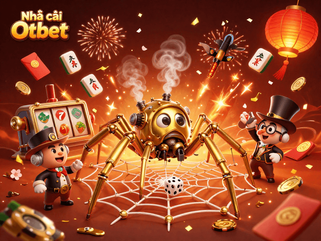 Engaging casino experience at Nhà cái Oxbet, featuring steampunk spider and vibrant elements.