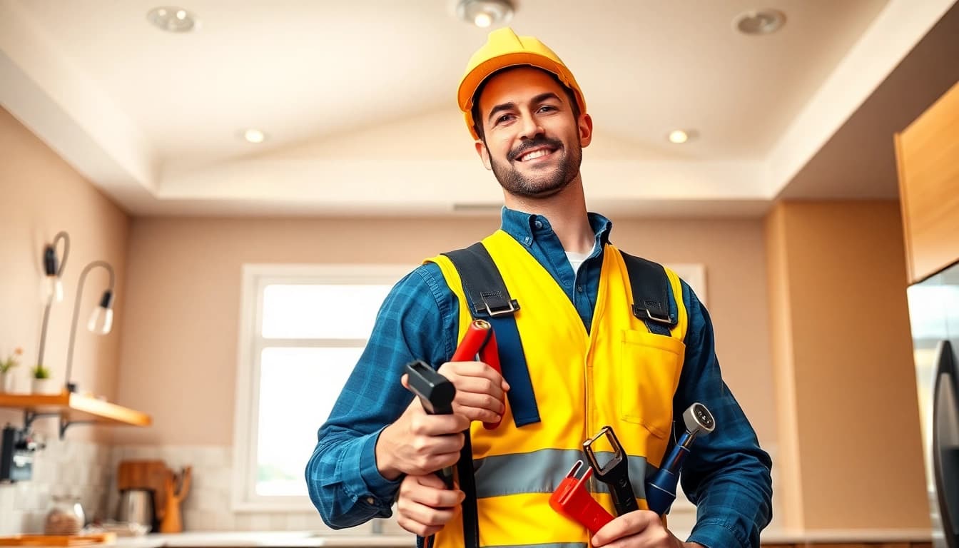 Vancouver electrician demonstrating expertise in a modern residential kitchen environment.