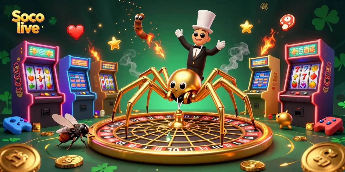 Experience thrilling bets at Soco live with this vibrant 3D casino scene.