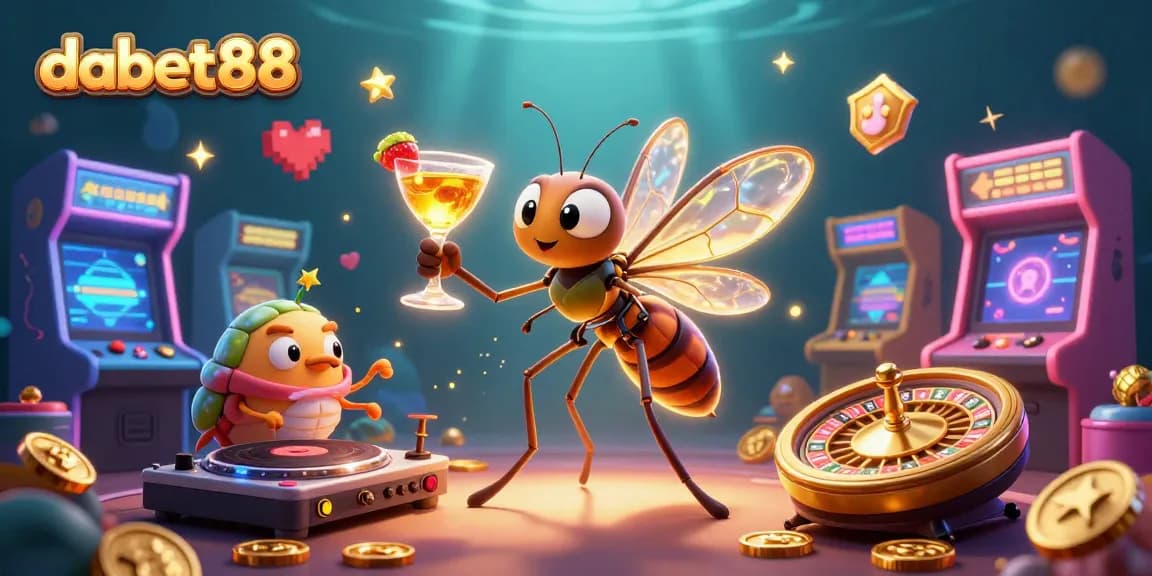 Engage in thrilling gameplay at dabet88 with a vibrant 3D casino-themed scene showcasing unique characters.