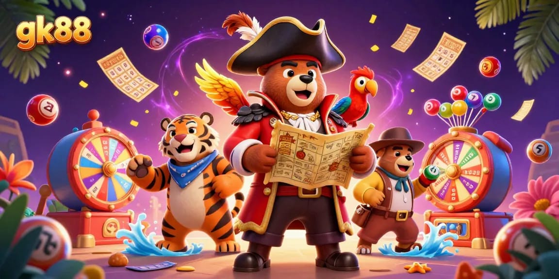 Experience thrilling moments with gk88 as a pirate captain bear leads a dynamic casino adventure.