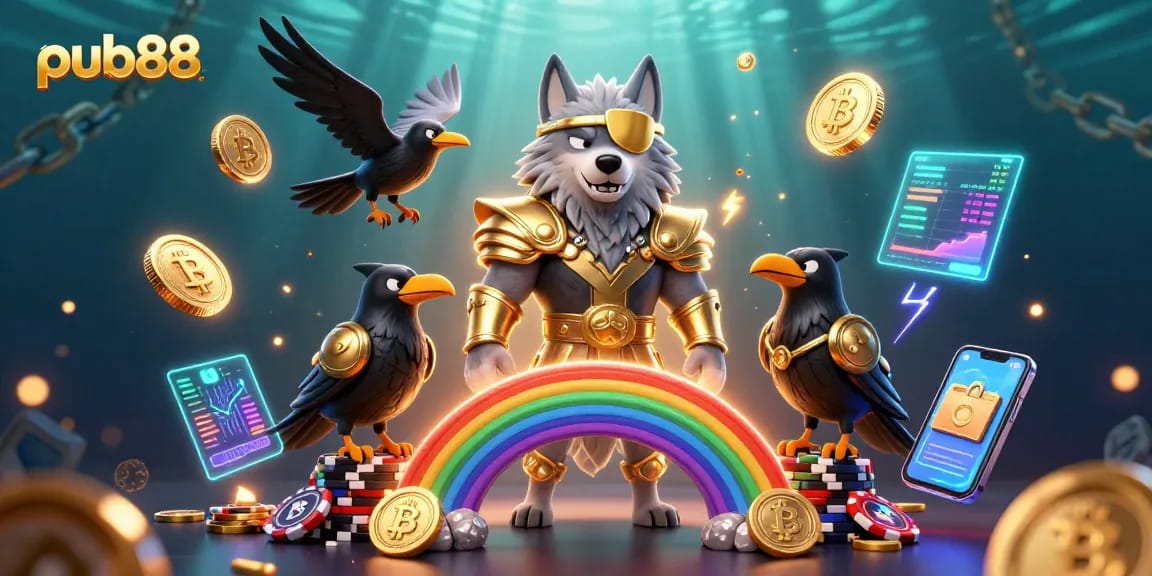 Engage with the thrilling world of pub88 through this vibrant casino theme illustration.