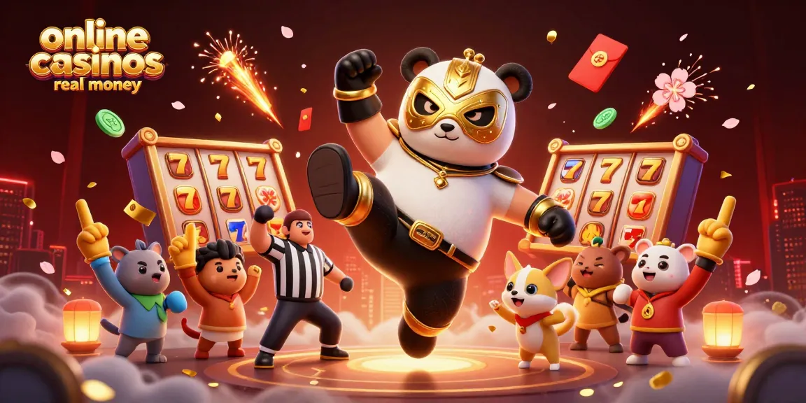 Engage with online casinos real money through a vibrant 3D casino illustration featuring fun character dynamics.