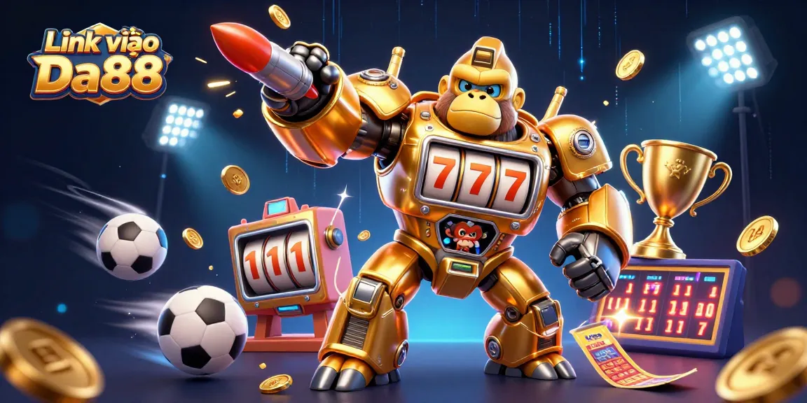 Engage with thrilling games at Link vào Da88, showcasing a vibrant 3D casino scene full of excitement.