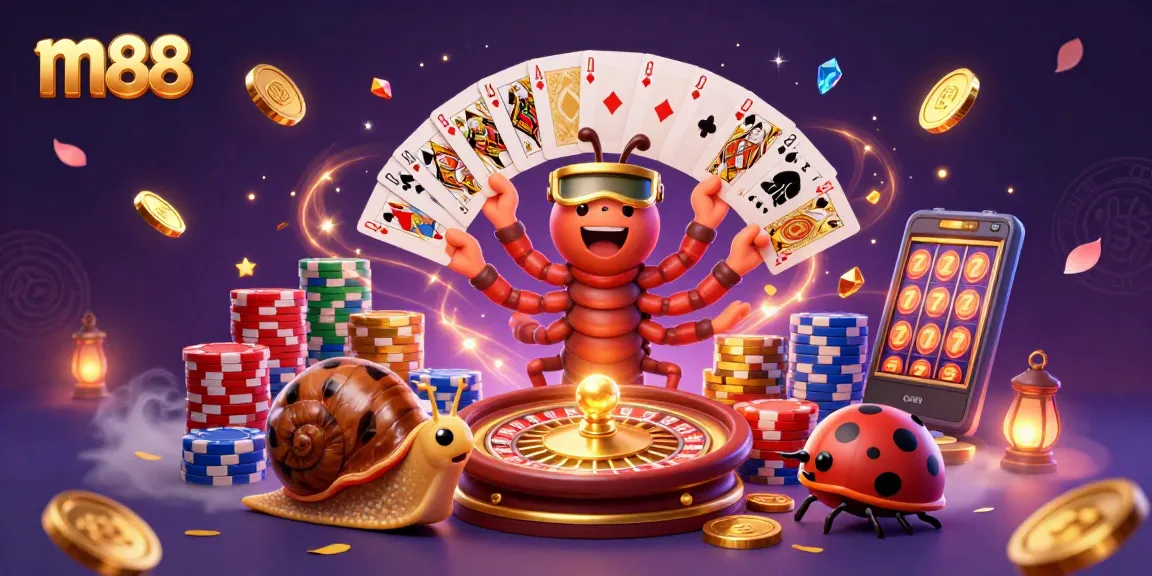Experience thrilling m88 gameplay with animated casino characters and vibrant gaming elements.