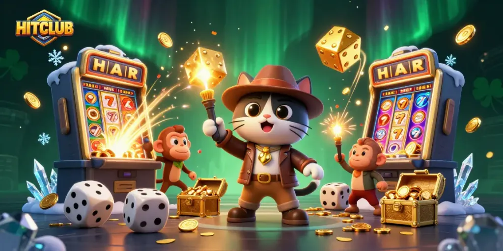 Engage in thrilling HITCLUB casino adventures with spinning slots and treasures.