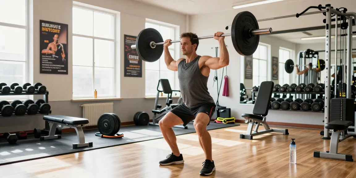 Fokussierter Athlet hebt Gewichte im modernen Fitnessstudio des Anabolika Shop Deutschland und zeigt Stärke und Entschlossenheit.