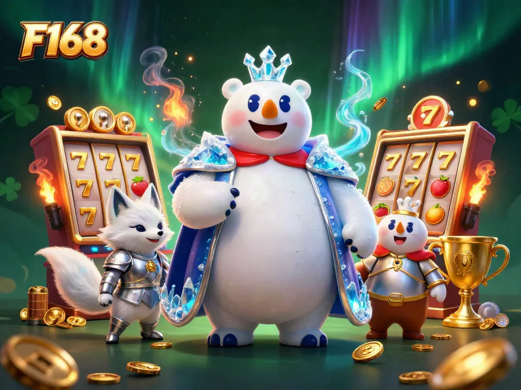 Spin the F168 slots with animated characters and vibrant casino elements.
